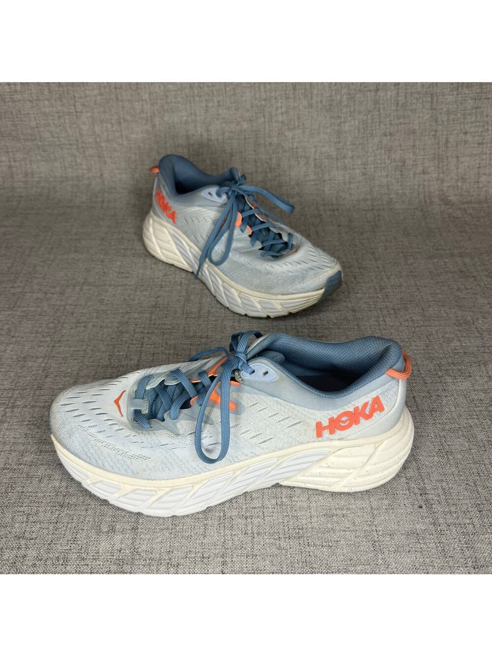 Hoka One One Gaviota 4 Women's Running Shoes - Size 9B Blue/Orange